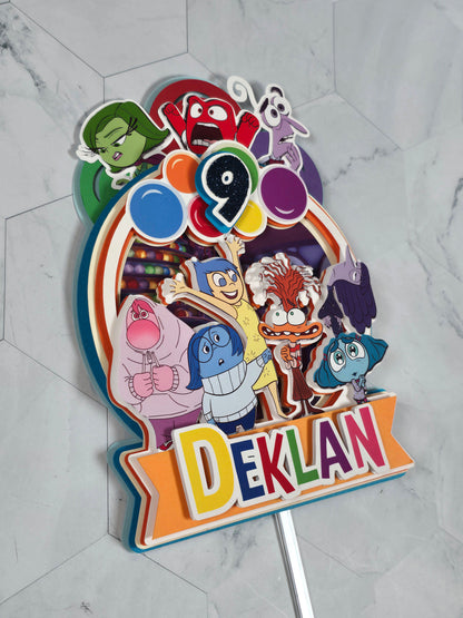 Inside Out  Cake topper, Inside Out birthday party theme, Inside Out cake decor