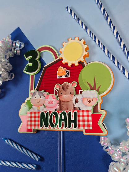Farm Animals Cake topper, Farm animals birthday decoration, Farm Animals party