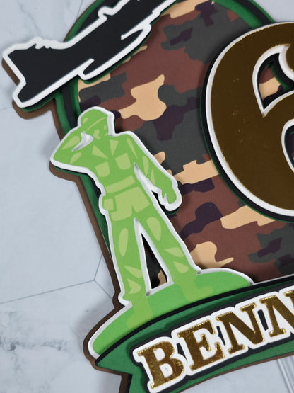 Army Man Cake topper, Army birthday theme, Army military party theme, Soldier cake topper
