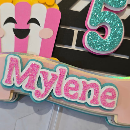 Movie theme Cake topper, Movie party Cake topper, Movie night cake topper