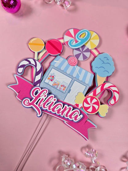 Candy land Cake topper, Candy and icecream theme party, Candyland party