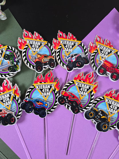 Monster Jam Cupcake Topper, Monster Jam cupcake decor, Monster Jam birthday theme