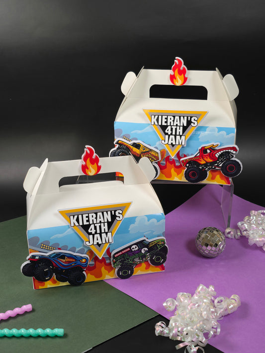 Monster Jam Gable boxes, Monster Jam party favors , Monster Jam birthday theme