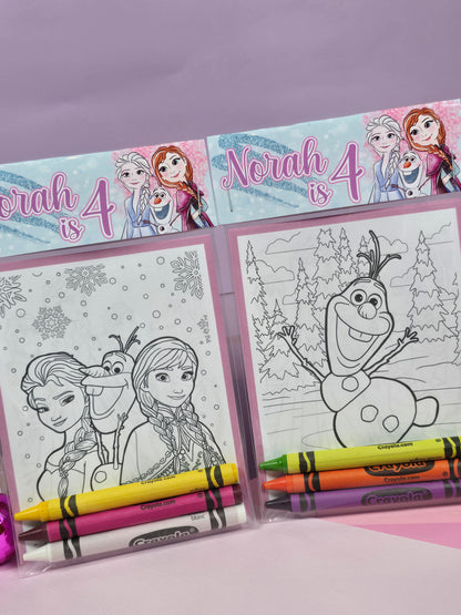 Frozen Coloring books, Frozen party favors, Frozen birthday