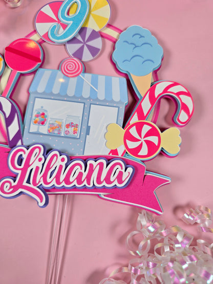 Candy land Cake topper, Candy and icecream theme party, Candyland party