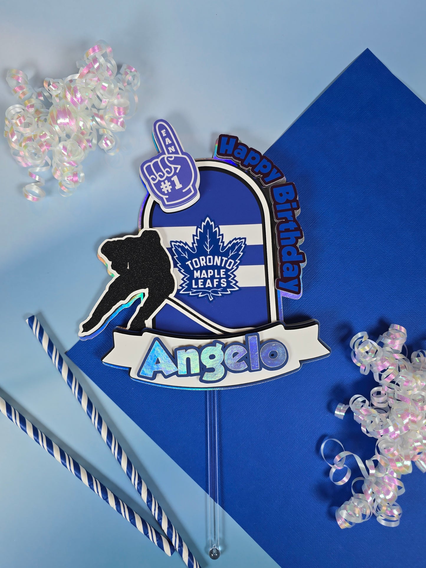 Maple Leaf Toronto Cake topper, Hockey party theme, Hockey cake topper