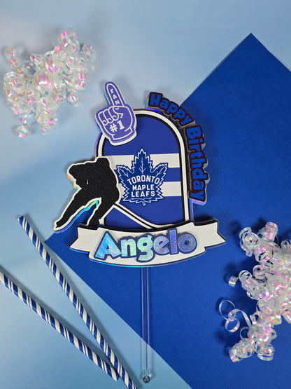 Maple Leaf Toronto Cake topper, Hockey party theme, Hockey cake topper