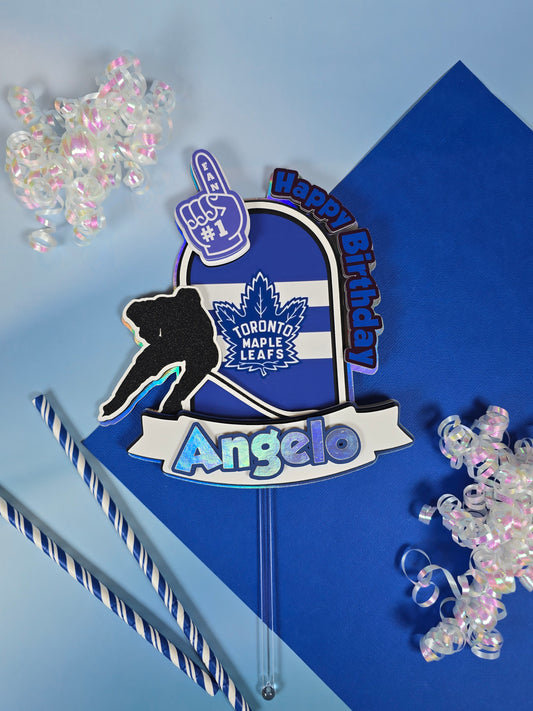 Maple Leaf Toronto Cake topper, Hockey party theme, Hockey cake topper