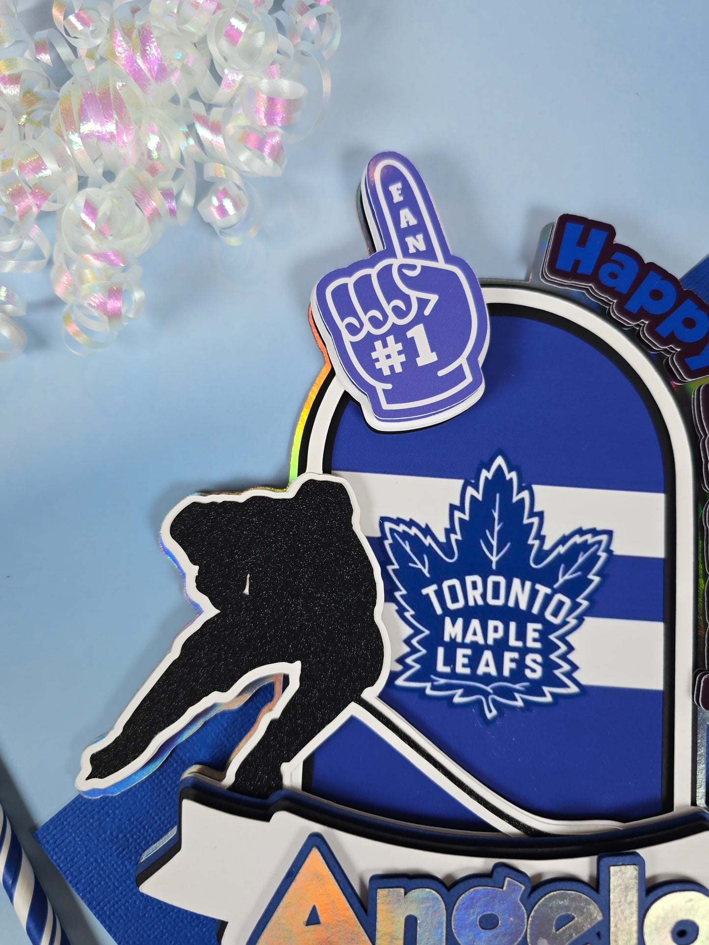 Maple Leaf Toronto Cake topper, Hockey party theme, Hockey cake topper
