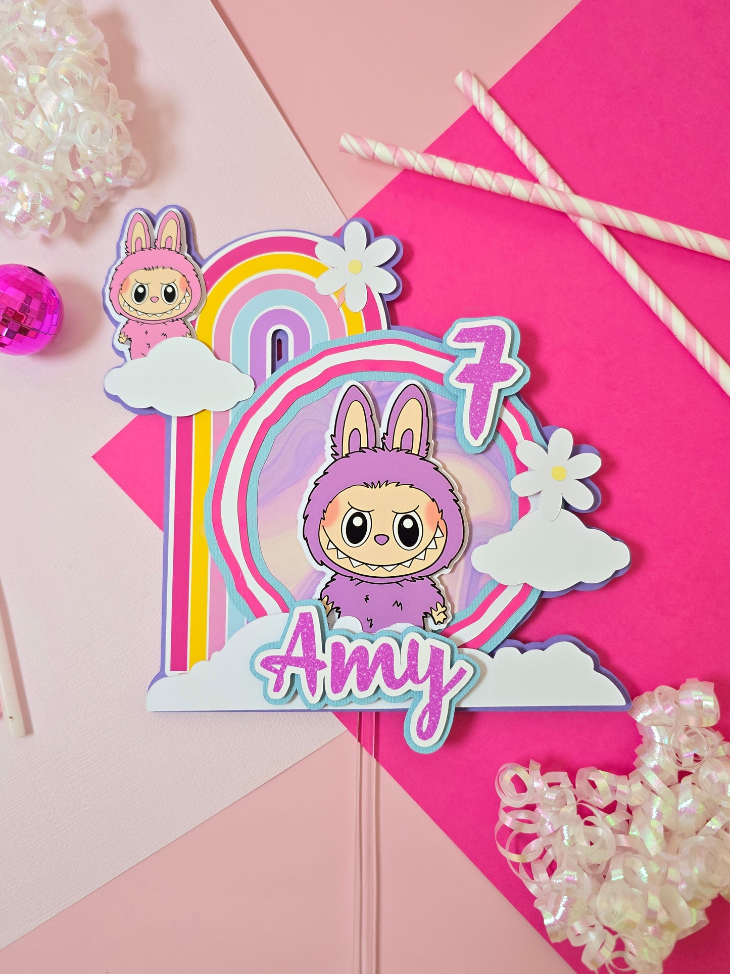 Labubu Cake topper, labubu theme party, Labubu party
