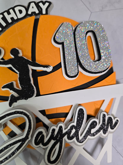 Basketball Cake Topper, Basketball cake decoration, Sport cake topper