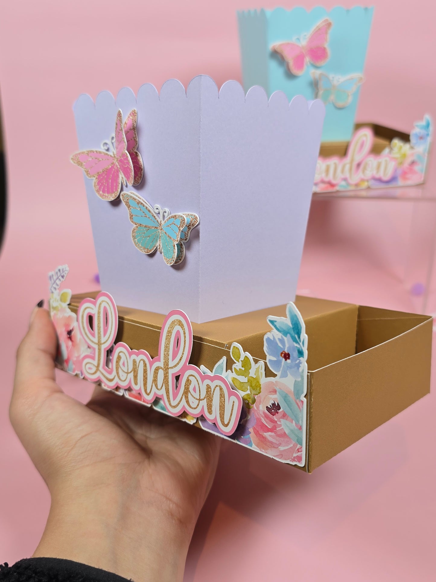 Butterflies Box popcorn Butterflies garden party favors Florar butterfly garden party theme movie night box for birthday theme Butterfly