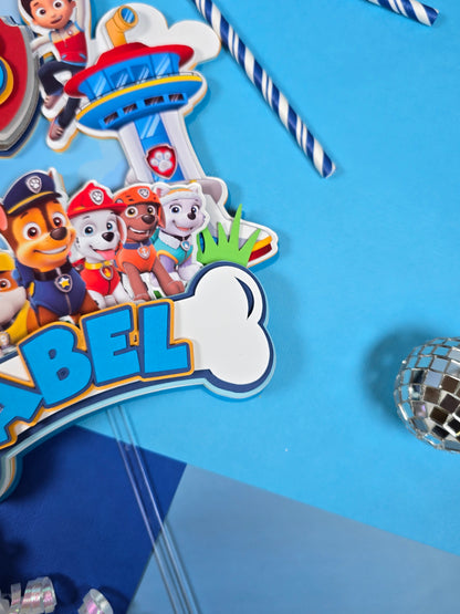 Paw Patrol Cake topper, Paw Patrol theme party, Paw patrol party