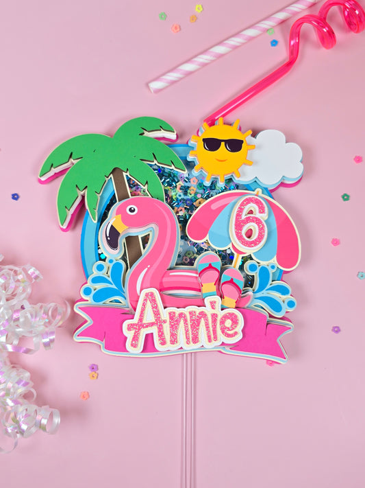 Pool Party cake topper, Summer theme party, Beach party cake topper, Splash cake topper, Pool party birthday theme