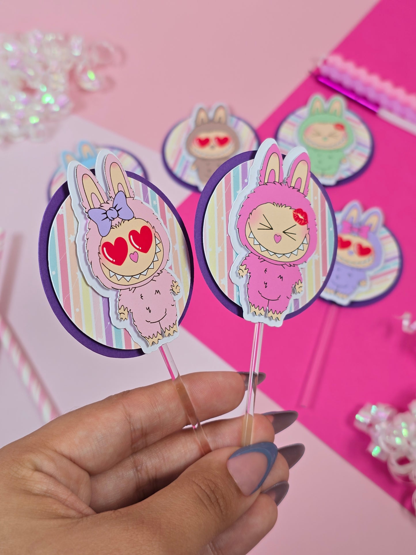 Labubu Cupcake Topper, Labubu cupcake decor, Labububirthday