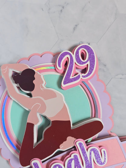 Yoga Cake topper, Yogui birthday party theme, yoga lover cake decor