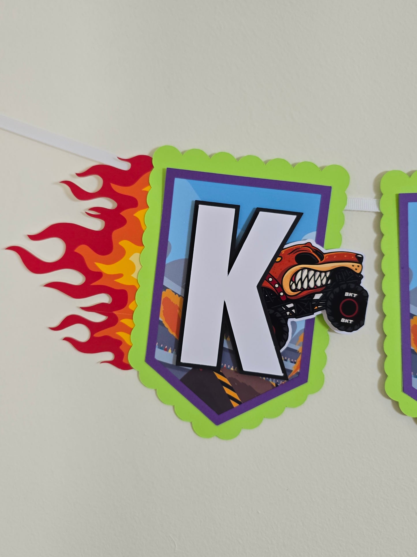 Monster Jam banner, Monster Jam theme banner, Monster Jam party decoration