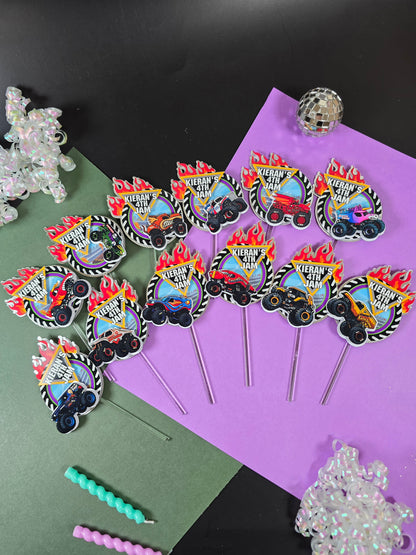 Monster Jam Cupcake Topper, Monster Jam cupcake decor, Monster Jam birthday theme