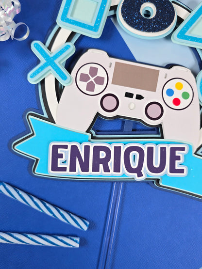Gamer Cake topper Video games birthday Gamer party theme