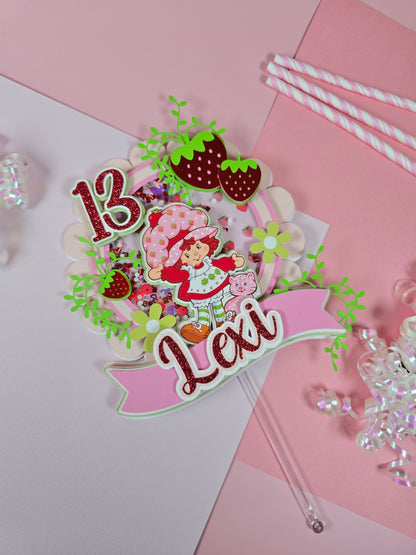 Strawberry shortcake Cake topper,  Strawberry shortcake birthday